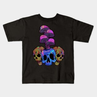 Tie Dye Skull Vaporwave Cybergoth Emo Goth Rave Vaporwave Kids T-Shirt